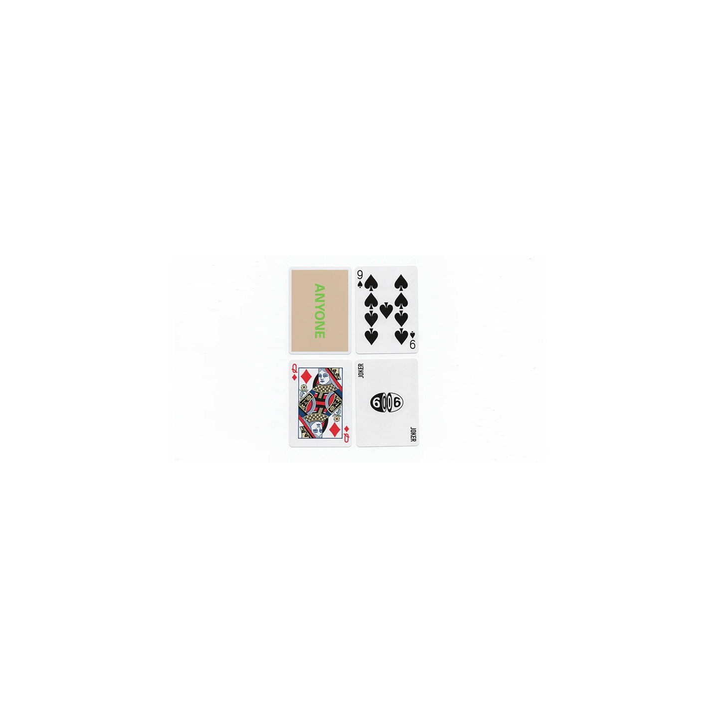 Beige/Green Cap Logo ANYONE Playing Cards