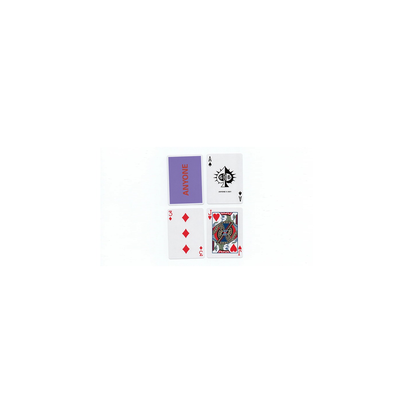 Purple/Red Cap Logo ANYONE Playing Cards