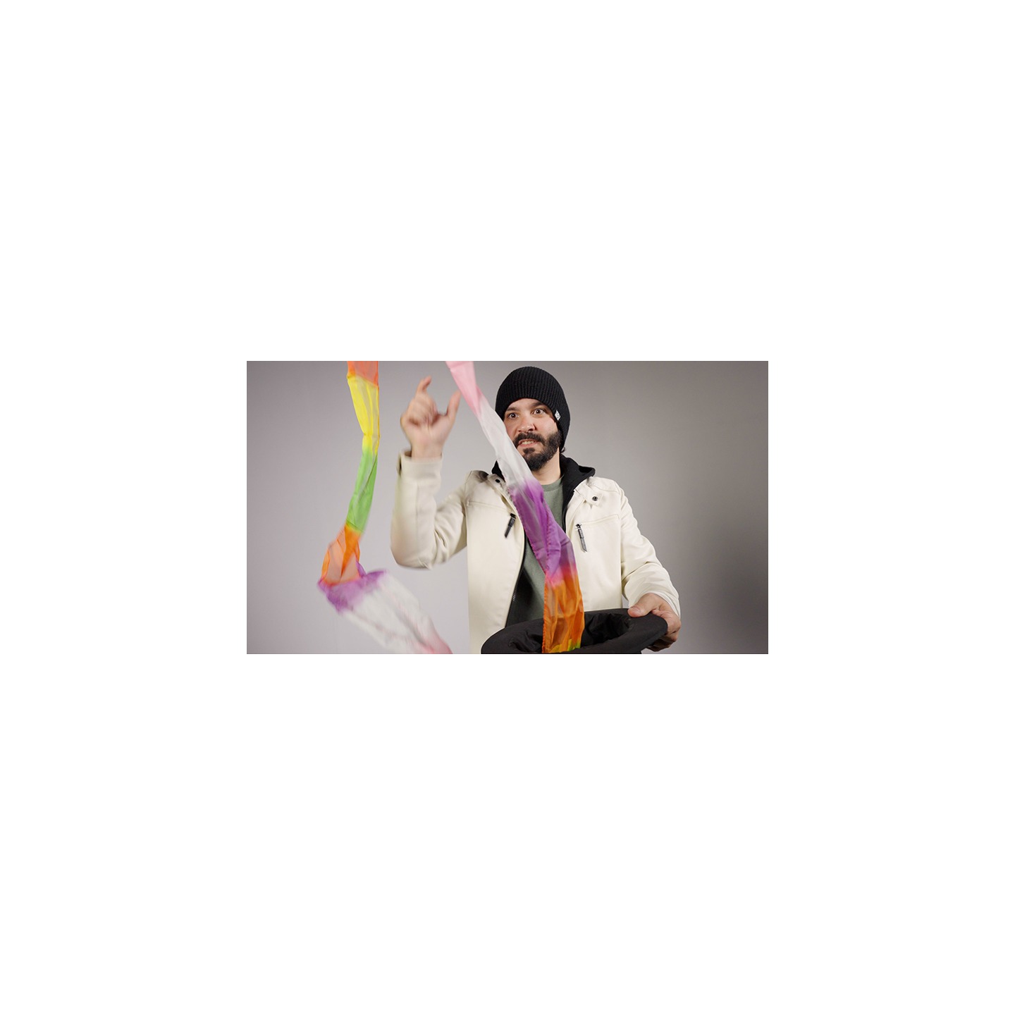 PRO SILK LARGE RAINBOW STREAMER 16 foot X 2.5 inch by Murphy's Magic