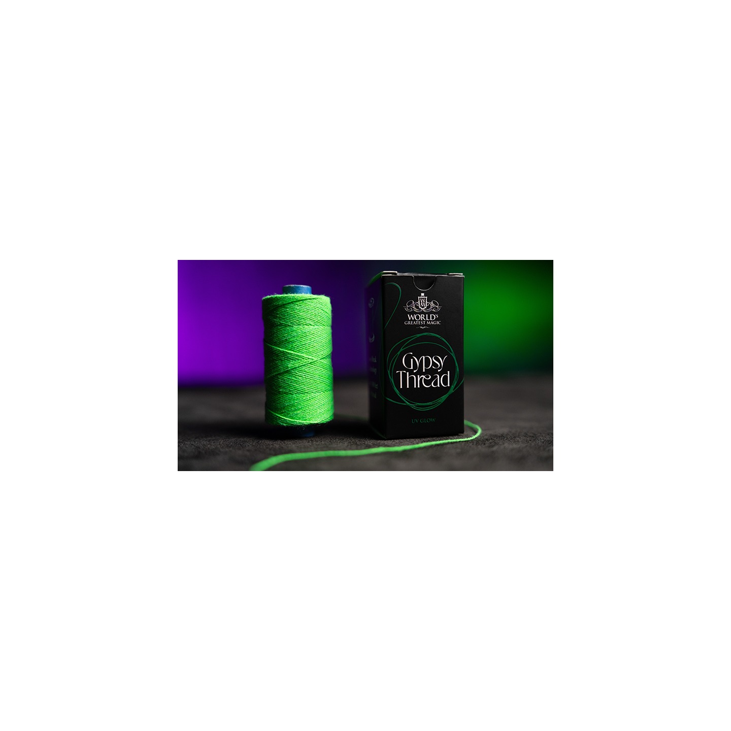 WGM UV GLOW GYPSY THREAD GREEN REFILL SPOOL by Murphy's Magic