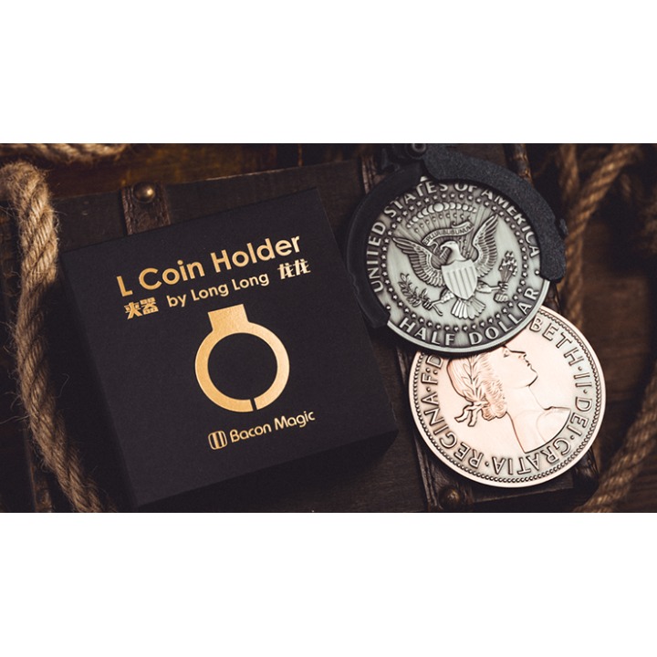 L Holder (Double Jumbo Coins 2.7"-3.2") by Long Long & Bacon Magic