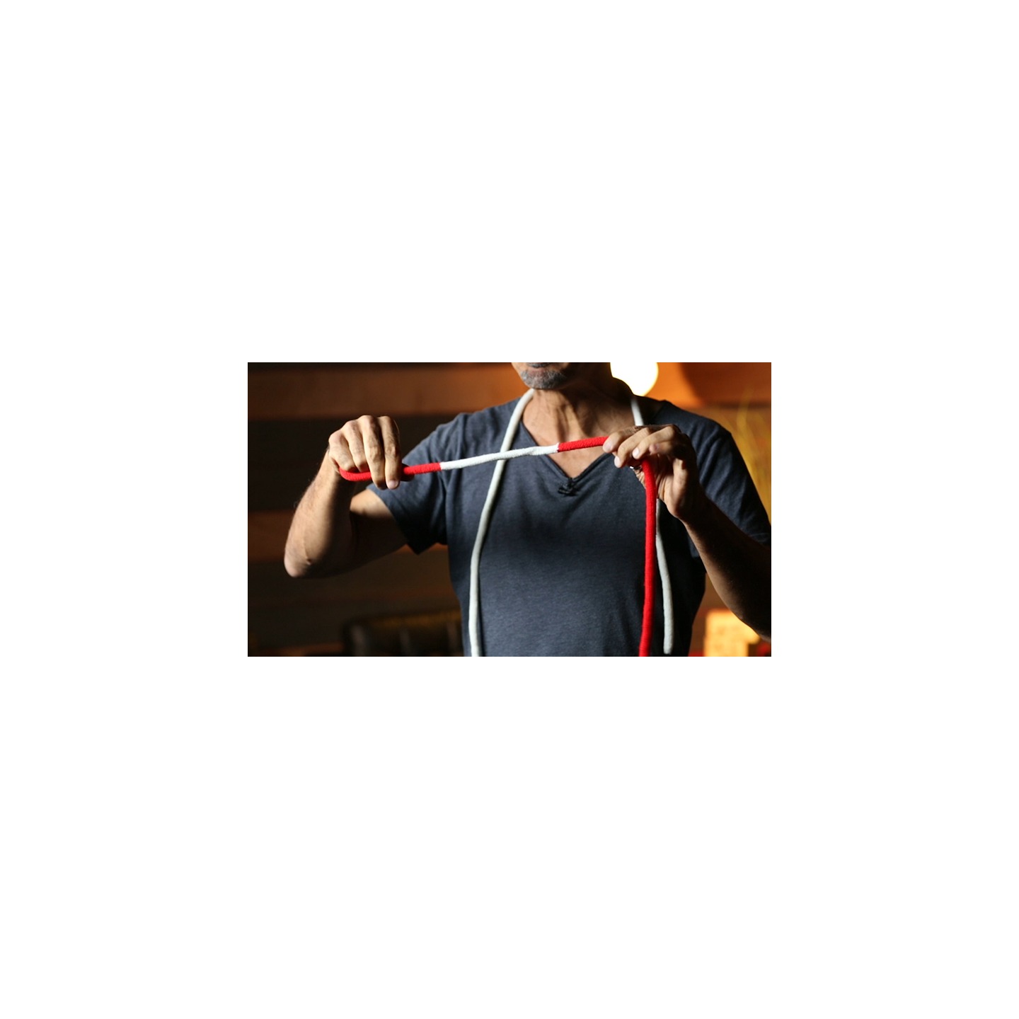 Amazing Acrobatic Knot with extra knot Red and White (Gimmicks and Online Instructions) by Daryl