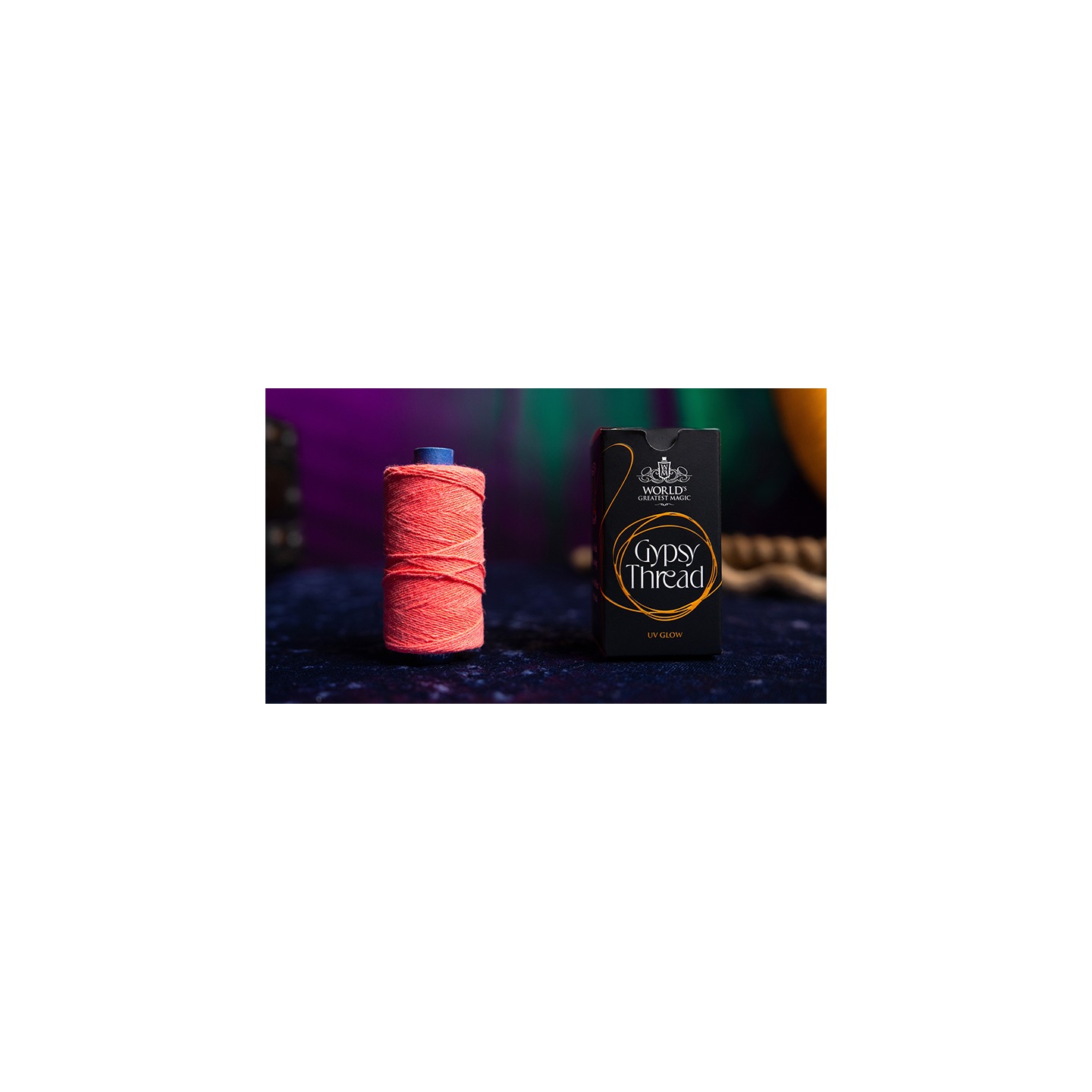 WGM UV GLOW GYPSY THREAD ORANGE REFILL SPOOL by Murphy's Magic
