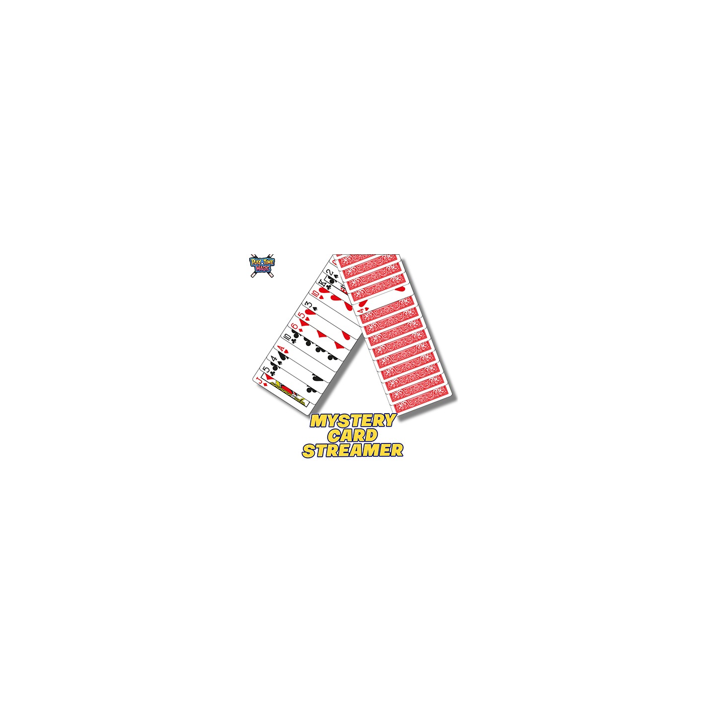 Mystery Card Streamer (Red 4 of Hearts) by PlayTime Magic DEFMA