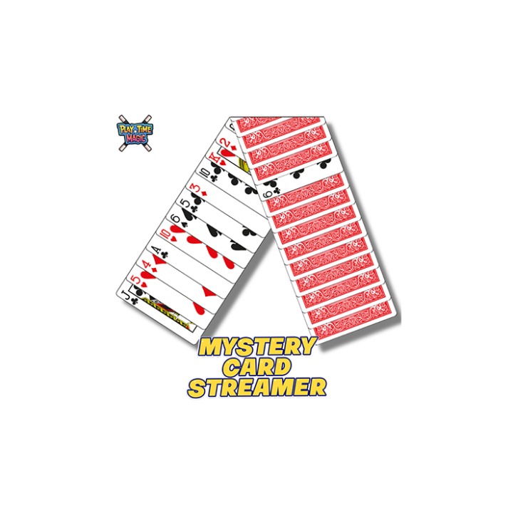 Mystery Card Streamer (Red 6 of Clubs) by PlayTime Magic DEFMA