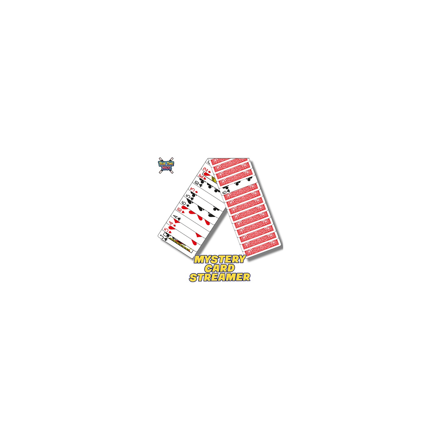Mystery Card Streamer (Red 6 of Clubs) by PlayTime Magic DEFMA