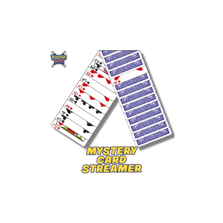 Mystery Card Streamer (Blue 4 of Hearts) by PlayTime Magic DEFMA
