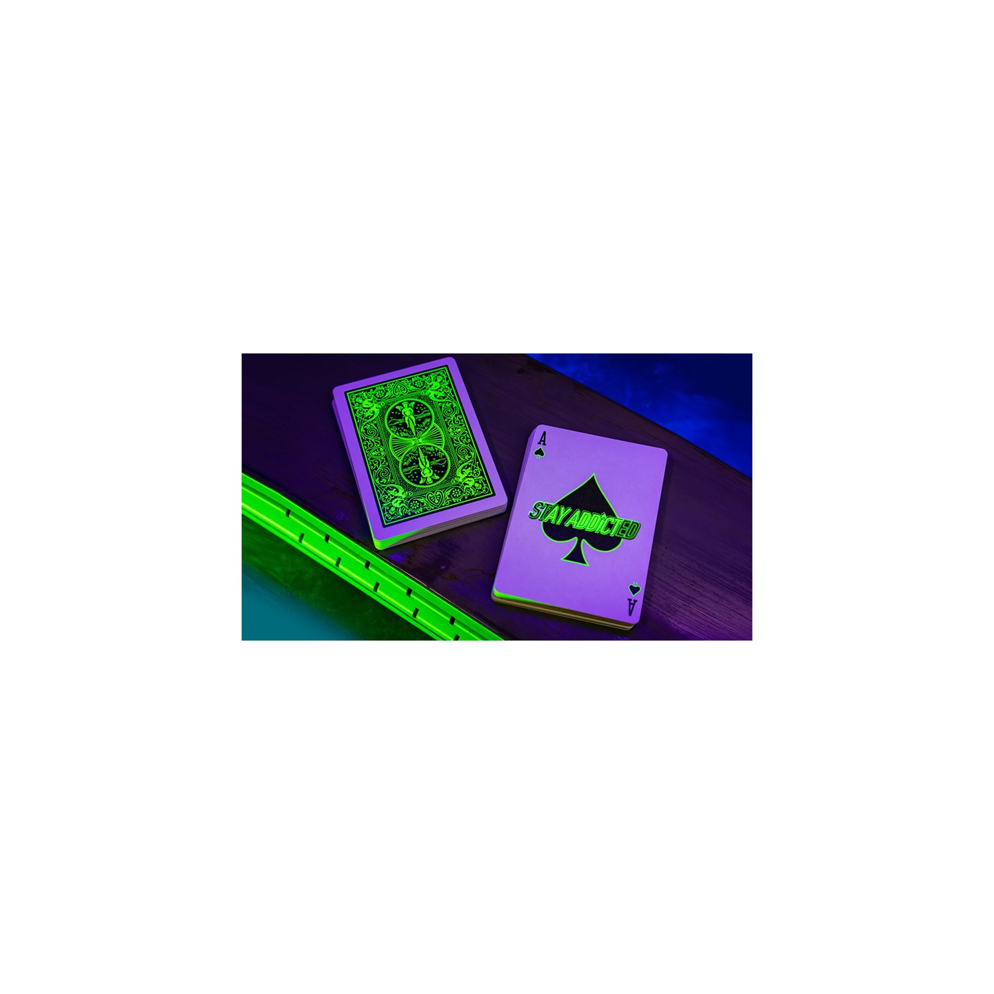 Bicycle Neon Rider Back Green-Glo Deck Playing Cards