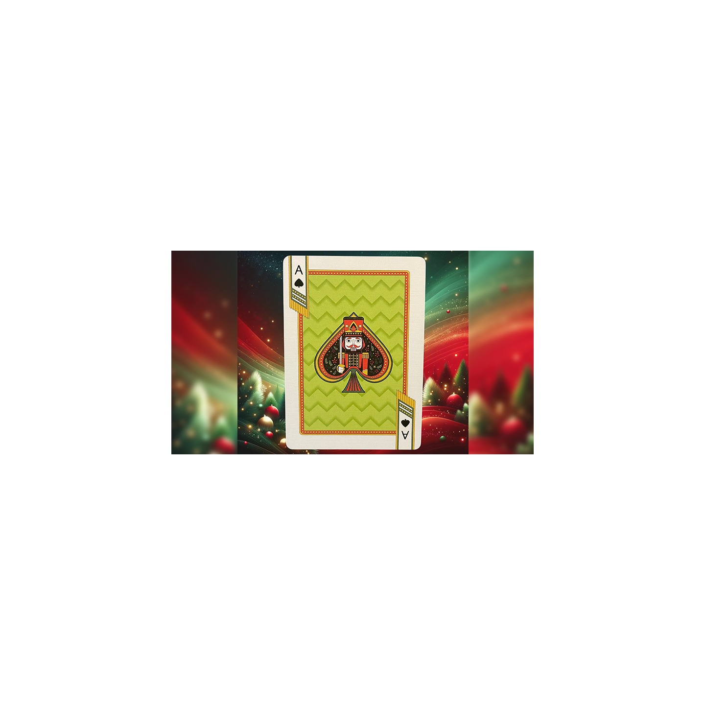 Bicycle Nutcracker (Green Gilded) Playing Cards