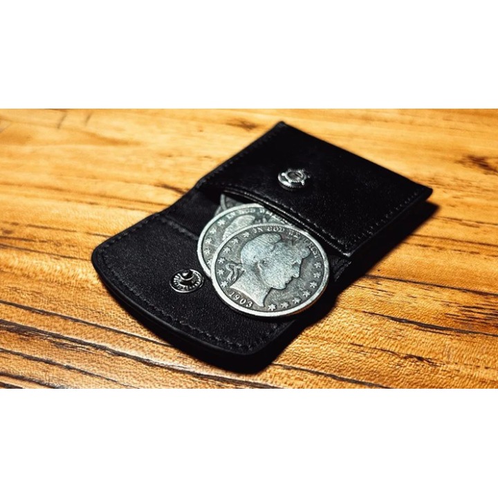 The Cowhide Coin Wallet (Black) by Bacon Magic