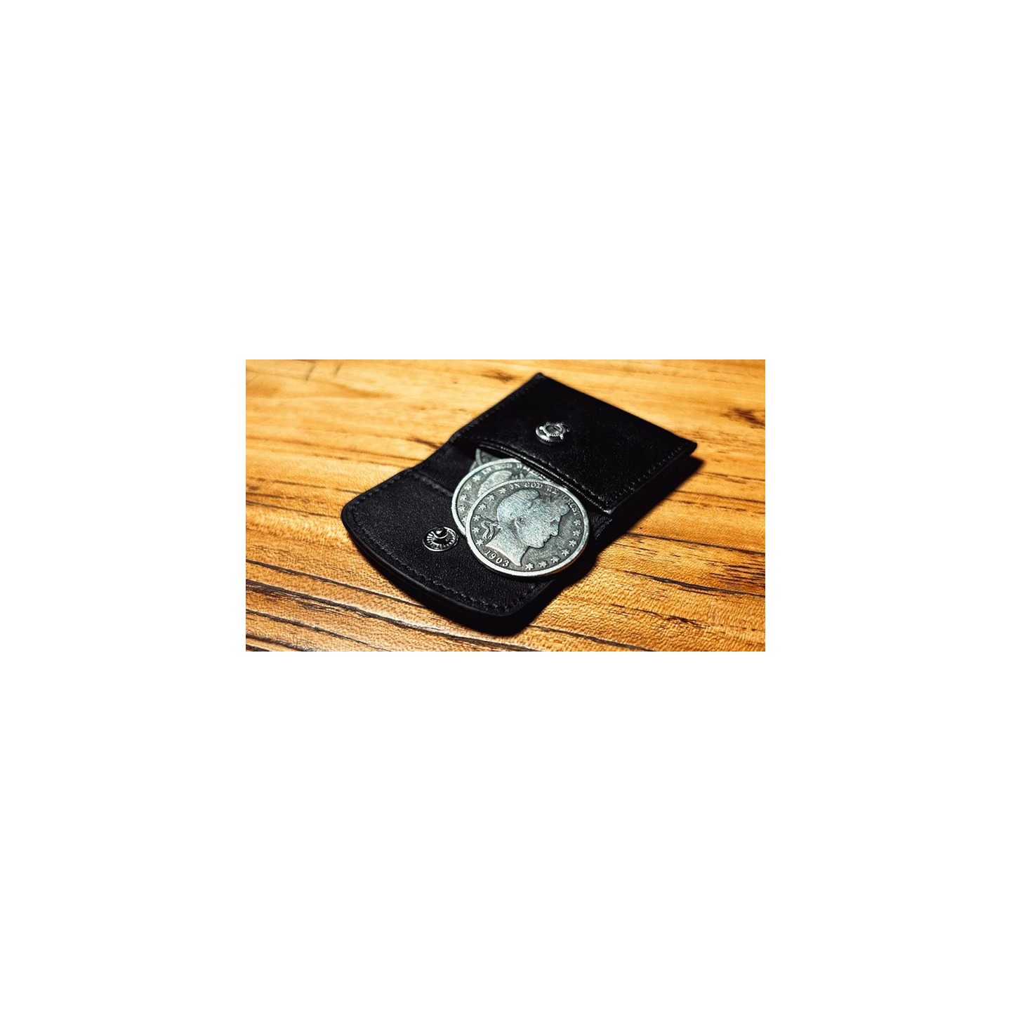 The Cowhide Coin Wallet (Black) by Bacon Magic
