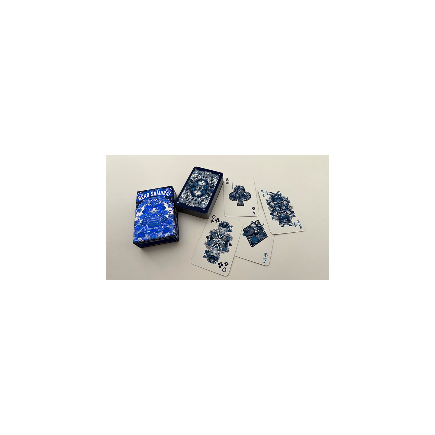 Neko Samurai (Mini Blue) Playing Cards