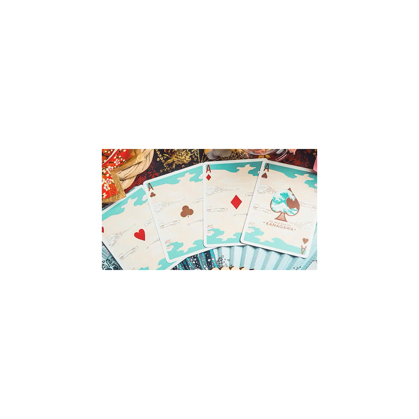 The Great Wave off Kanagawa V3 (Fresh Spring / Peppermint Green) Playing Cards