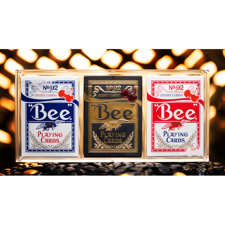 Limited Bee X Cherry 3 deck Set (Blue, Red and Black) Playing Cards