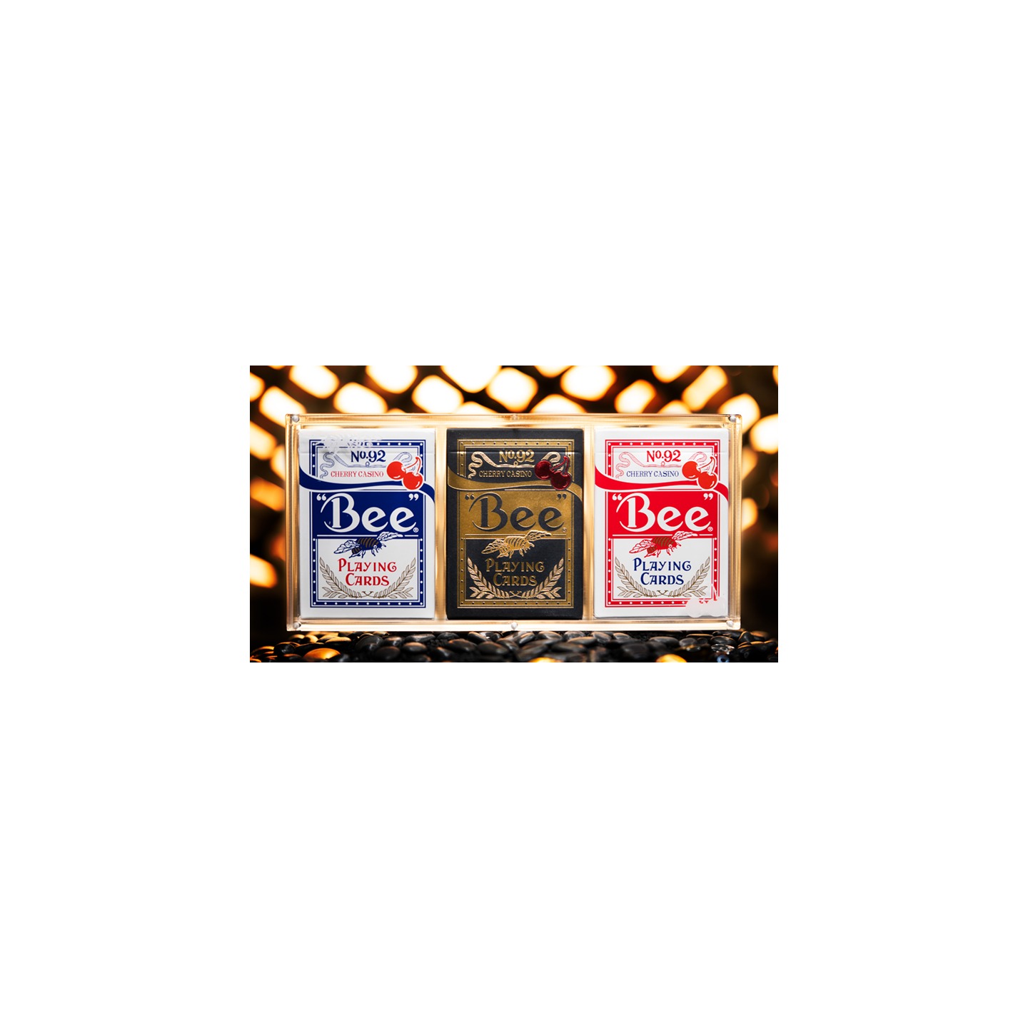 Limited Bee X Cherry 3 deck Set (Blue, Red and Black) Playing Cards