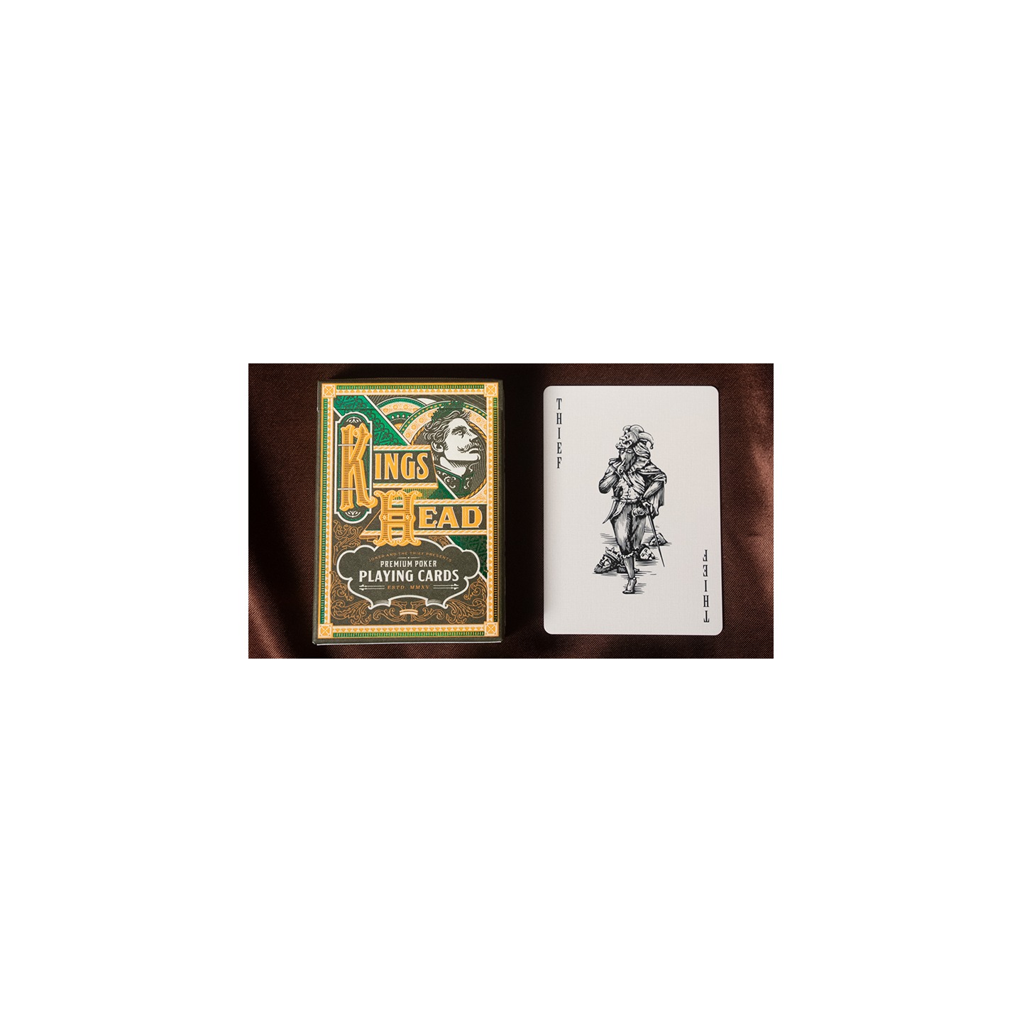 Kings Head (Green & Yellow) Playing Cards by Joker and the Thief