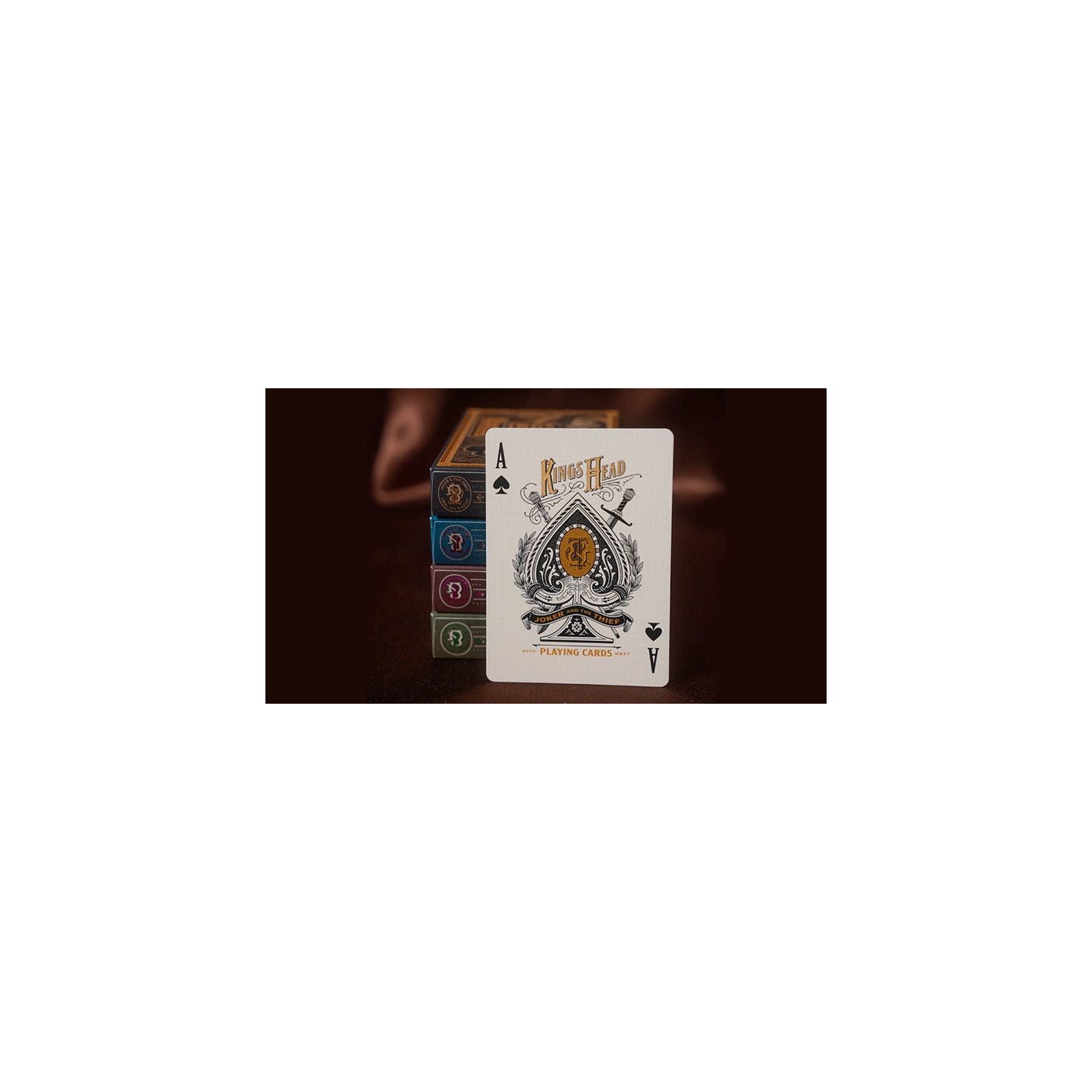 King's Head (Black and Gold Foil) Playing Cards by Joker and the Thief