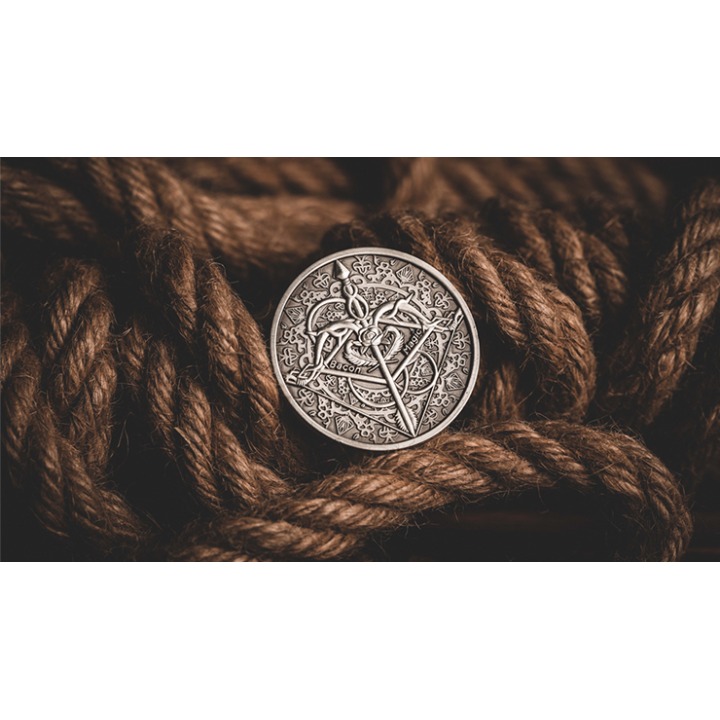 BOW AND ARROW COIN SILVER ( Gimmick and Online Instructions) by Bacon Magic