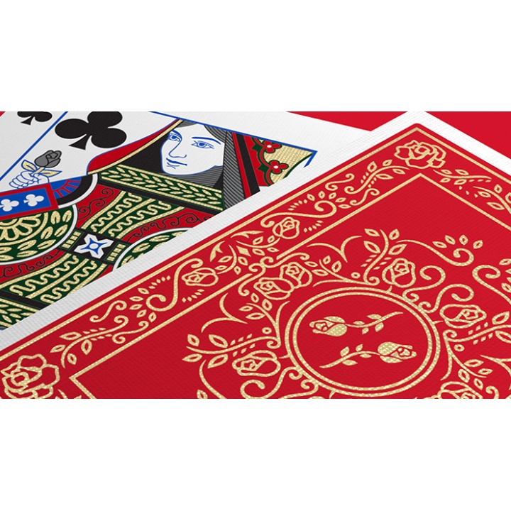 Red Roses Gold Foil Playing Cards (Fully Marked)