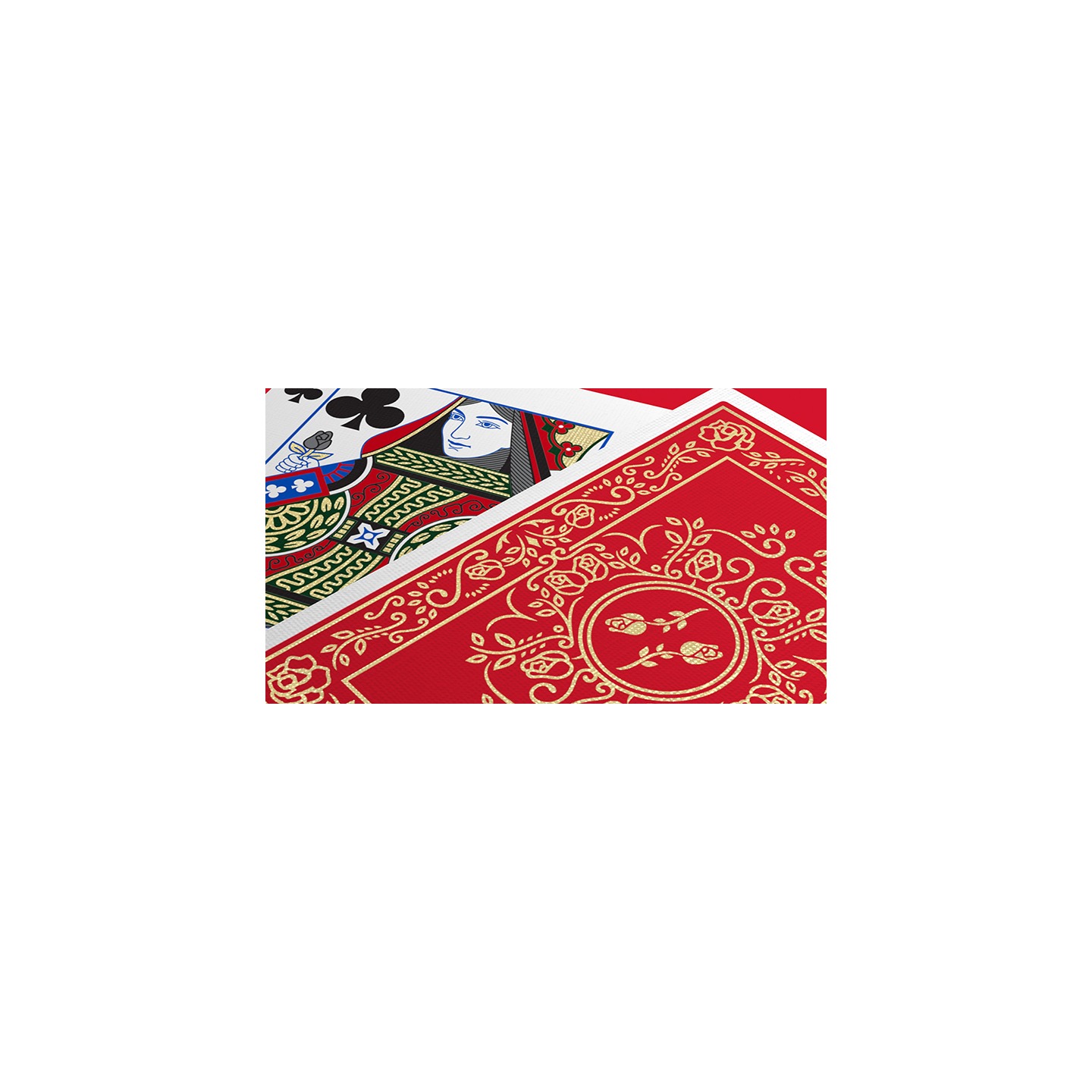 Red Roses Gold Foil Playing Cards (Fully Marked)