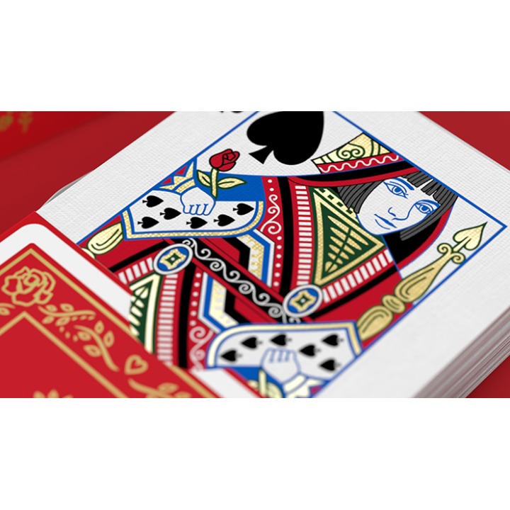 Red Roses Gold Foil Playing Cards (Fully Marked)