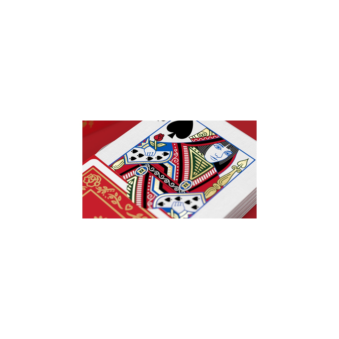 Red Roses Gold Foil Playing Cards (Fully Marked)