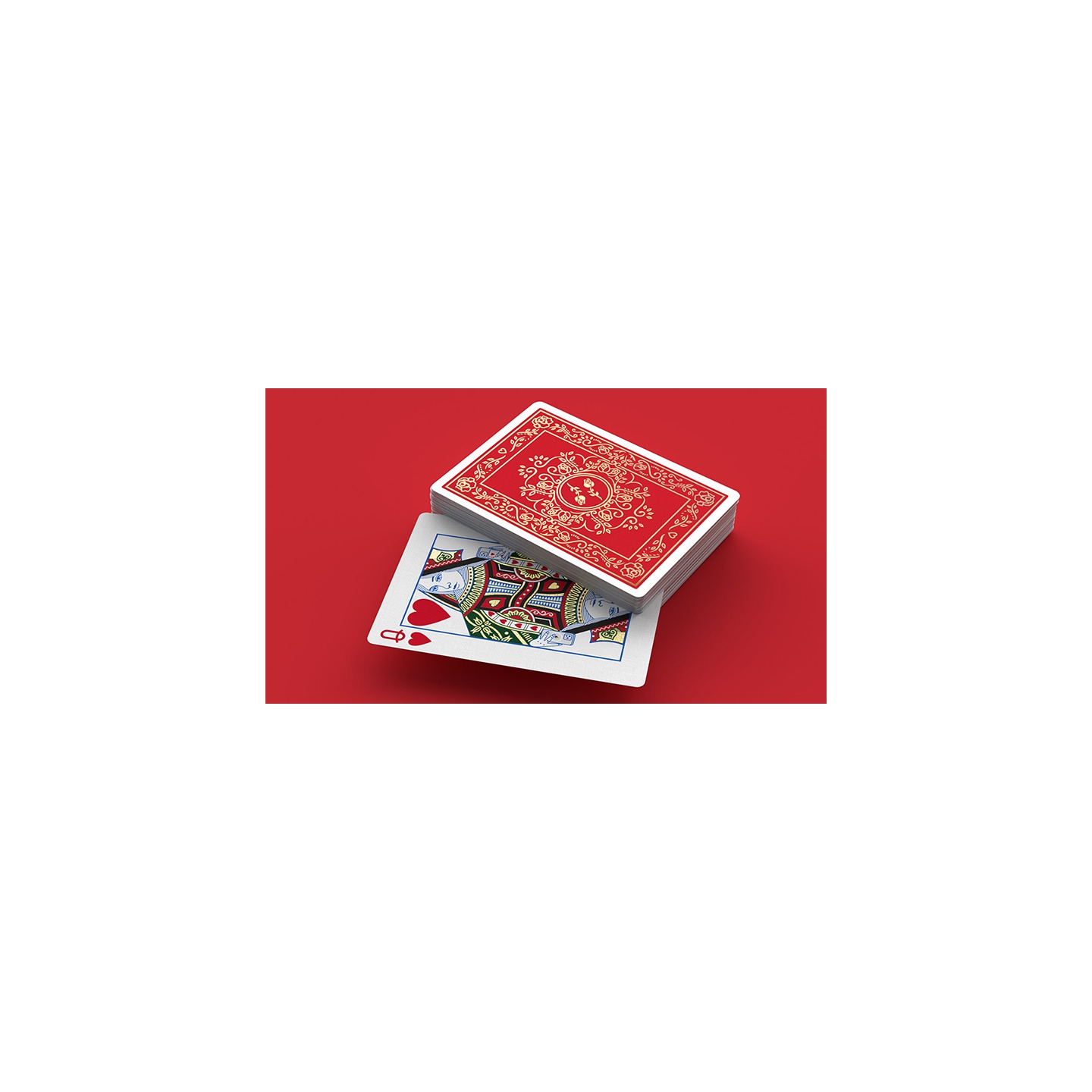 Red Roses Gold Foil Playing Cards (Fully Marked)