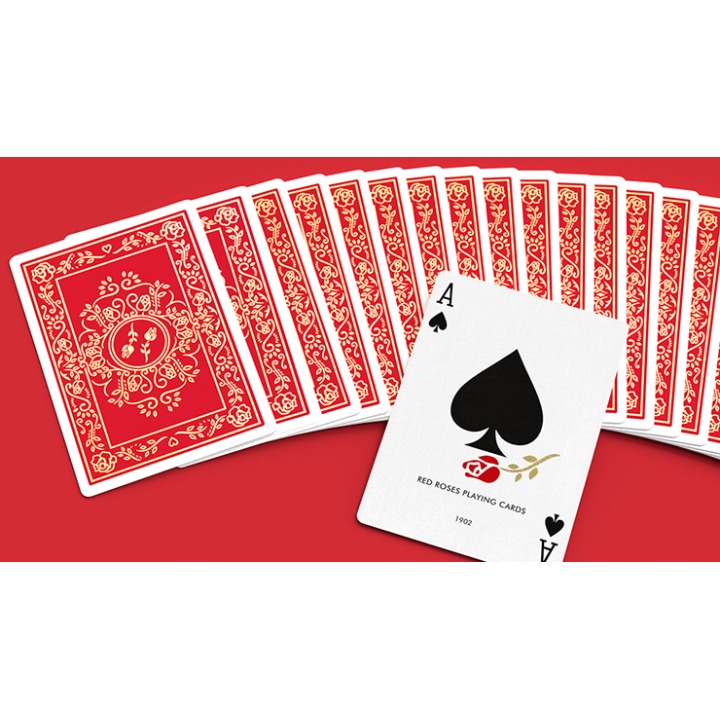 Red Roses Gold Foil Playing Cards (Fully Marked)