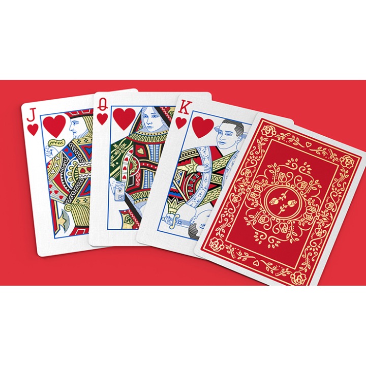 Red Roses Gold Foil Playing Cards (Fully Marked)