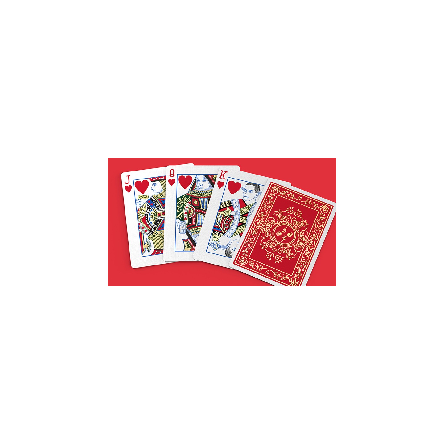 Red Roses Gold Foil Playing Cards (Fully Marked)