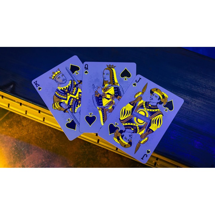 Bicycle Neon Rider Back Yellow-Starburst Deck Playing Cards
