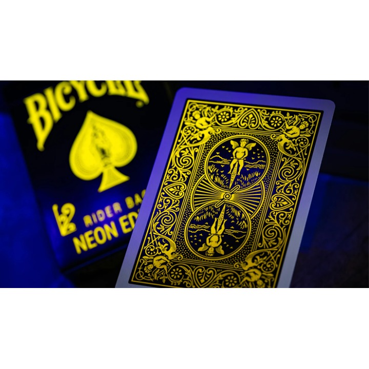Bicycle Neon Rider Back Yellow-Starburst Deck Playing Cards