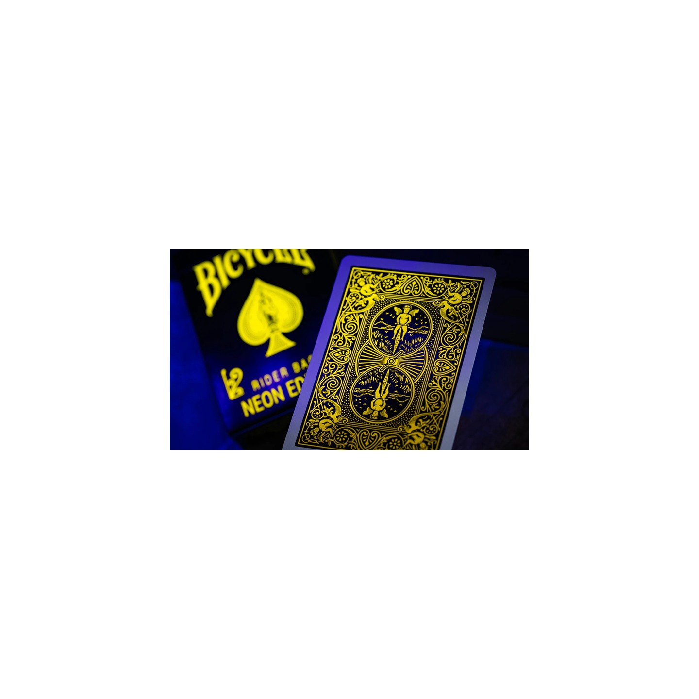 Bicycle Neon Rider Back Yellow-Starburst Deck Playing Cards
