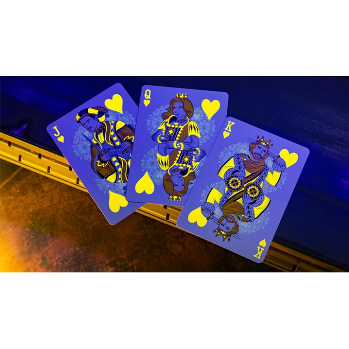 Bicycle Neon Rider Back Yellow-Starburst Deck Playing Cards