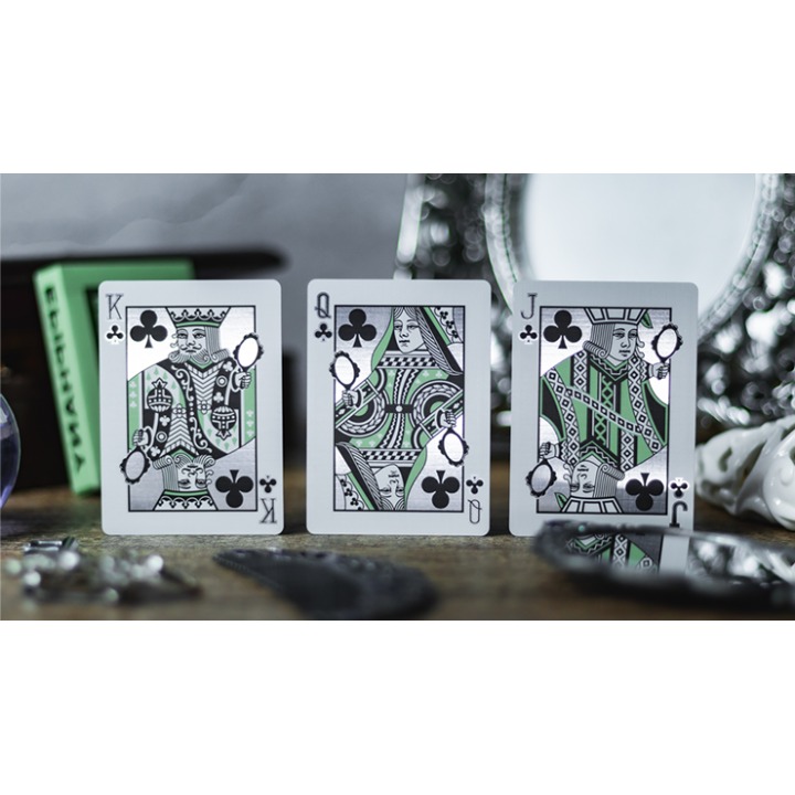 Reflections Epiphany (Green) Playing Cards by Emily Sleights