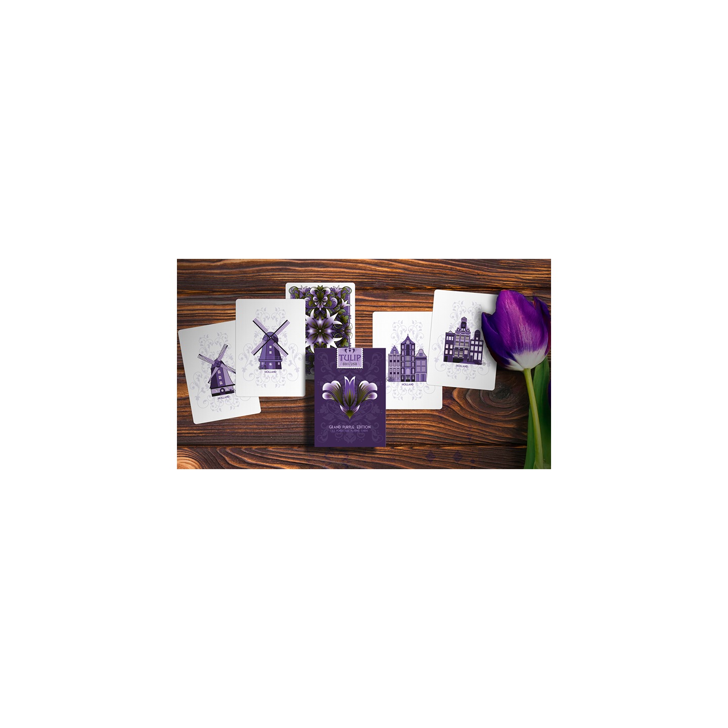 Grand Tulip Purple Playing Cards by Dutch Card House Company