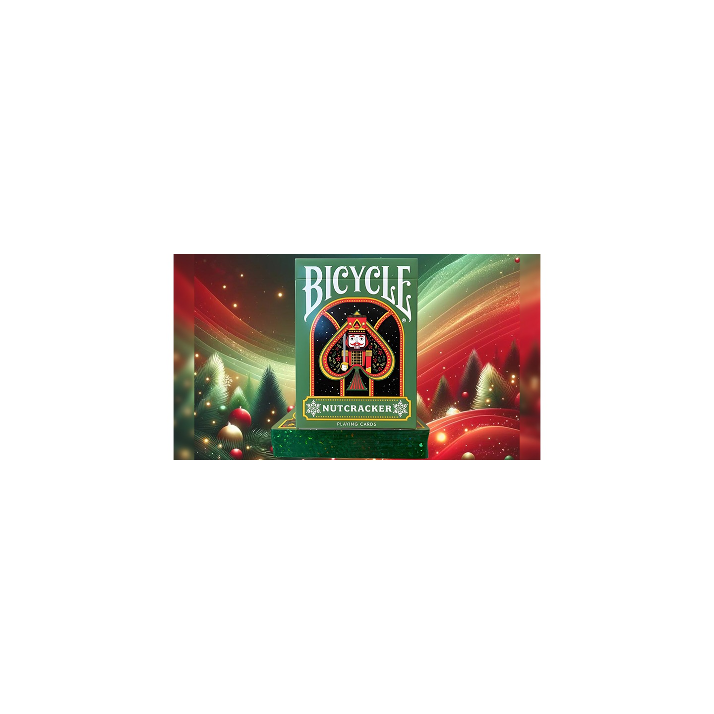 Bicycle Nutcracker (Green Gilded) Playing Cards