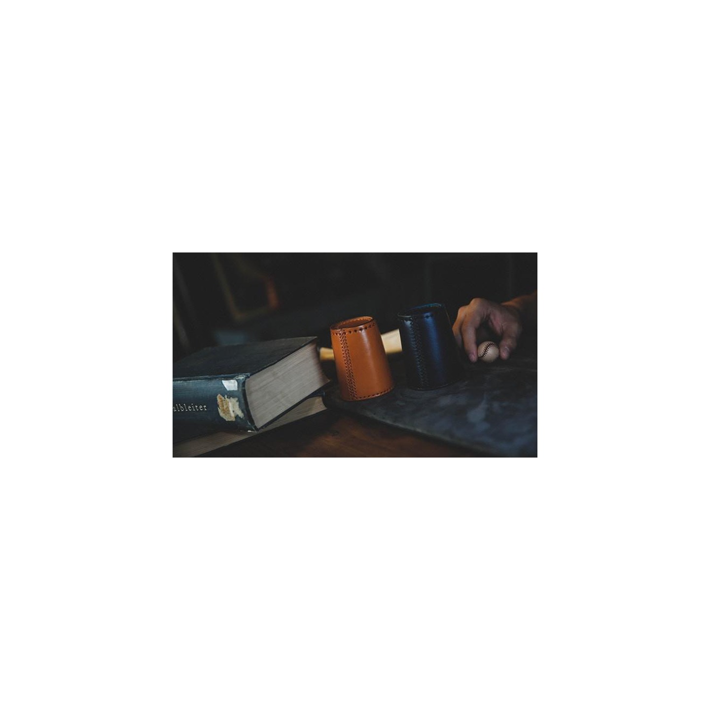 Leather Chop Cup with Balls (Brown) by TCC