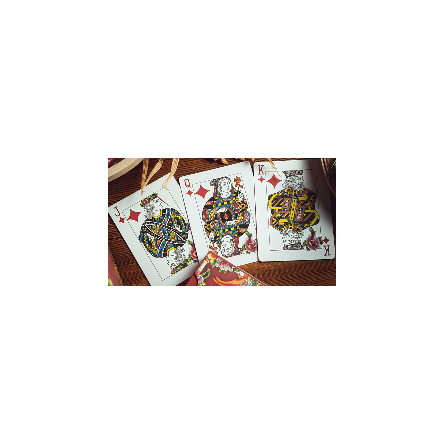 Phoenix and Peony (Green) Playing Cards by Bacon Playing Card Company