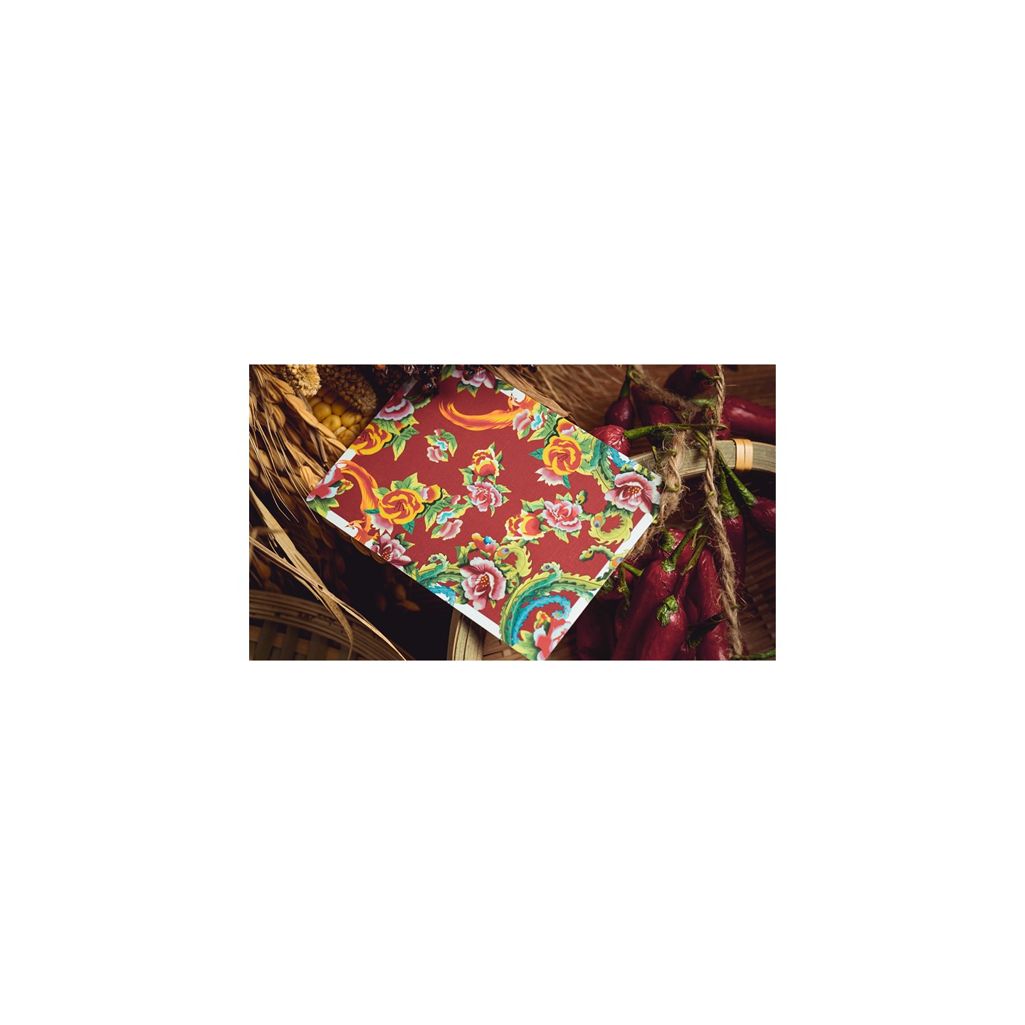 Phoenix and Peony (Red) Playing Cards by Bacon Playing Card Company