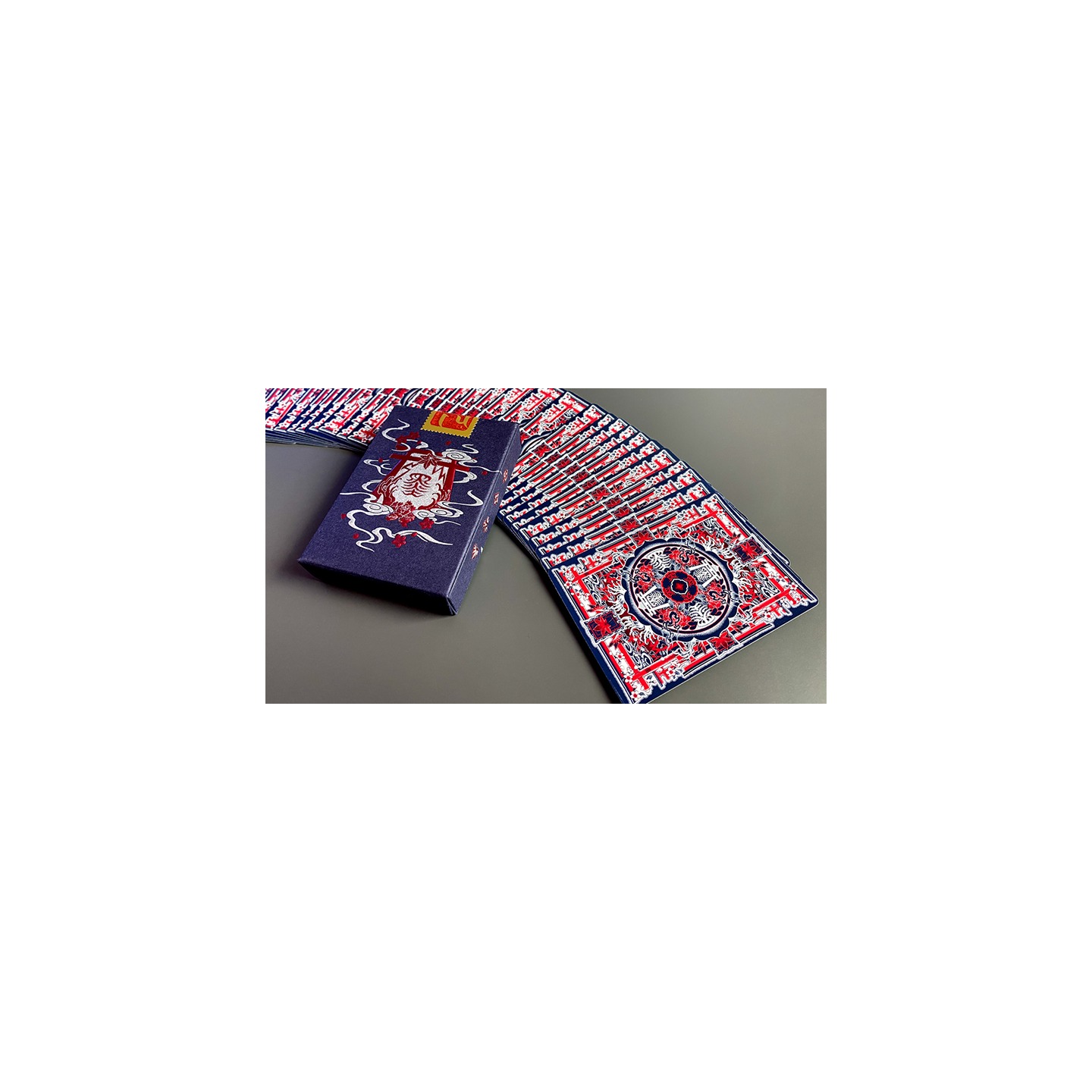 Sumi Kitsune Myth Maker (Blue/Red Craft Letterpressed Tuck) Playing Cards by Card Experiment