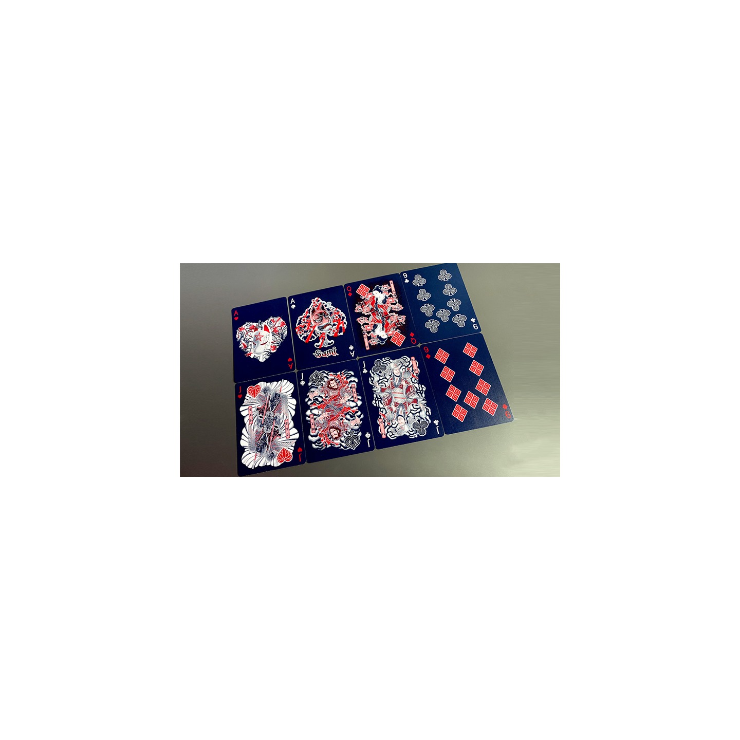 Sumi Kitsune Myth Maker (Blue/Red Craft Letterpressed Tuck) Playing Cards by Card Experiment