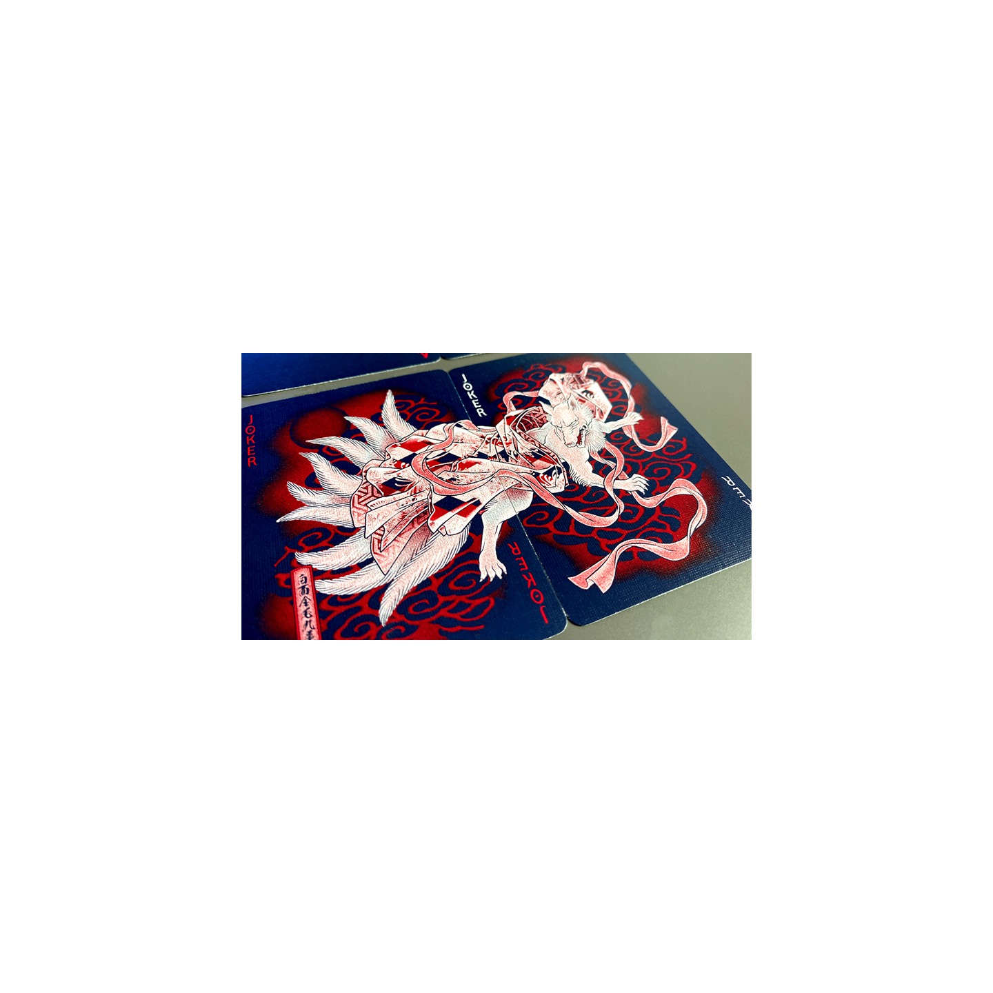 Sumi Kitsune Myth Maker (Blue/Red Craft Letterpressed Tuck) Playing Cards by Card Experiment