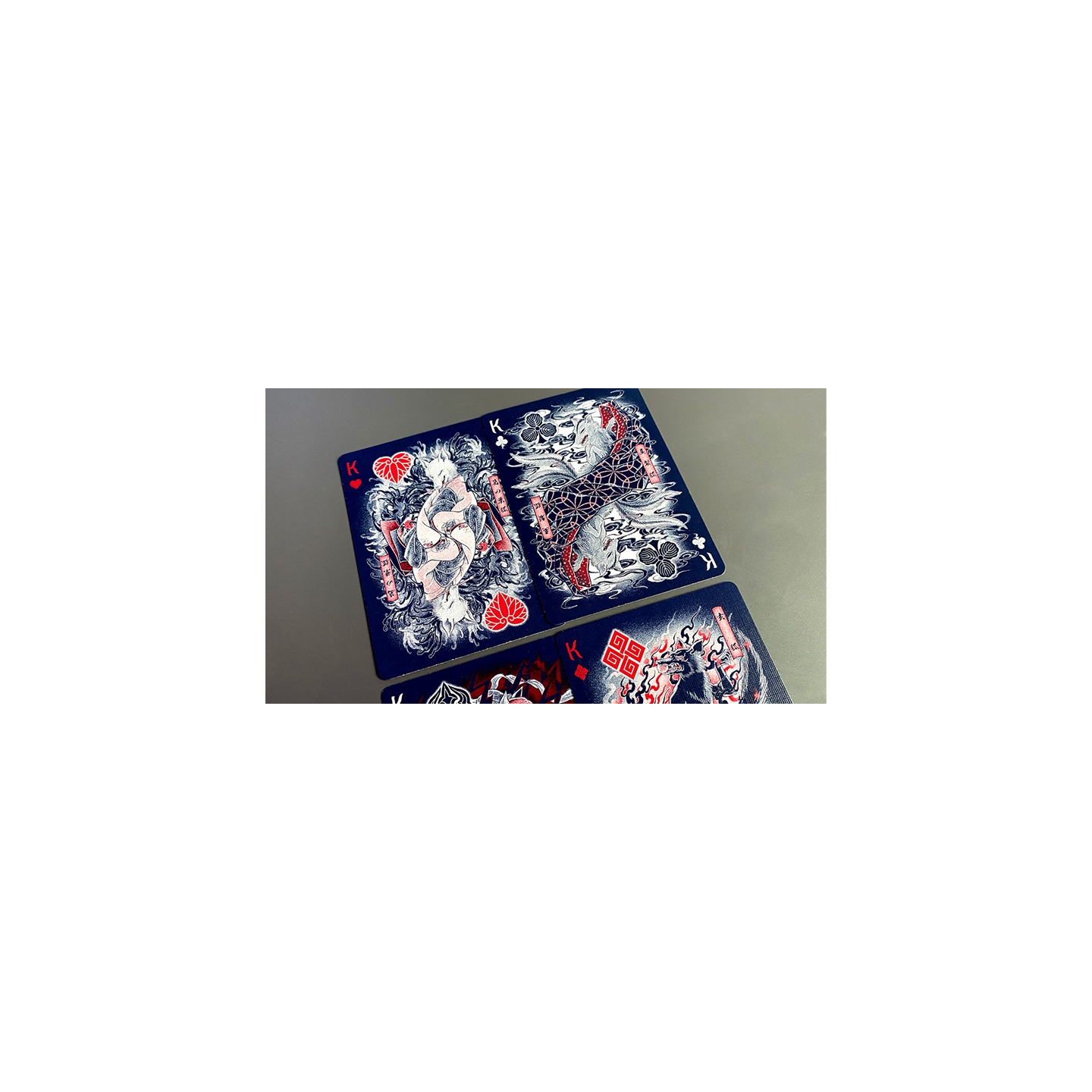 Sumi Kitsune Myth Maker (Blue/Red Craft Letterpressed Tuck) Playing Cards by Card Experiment