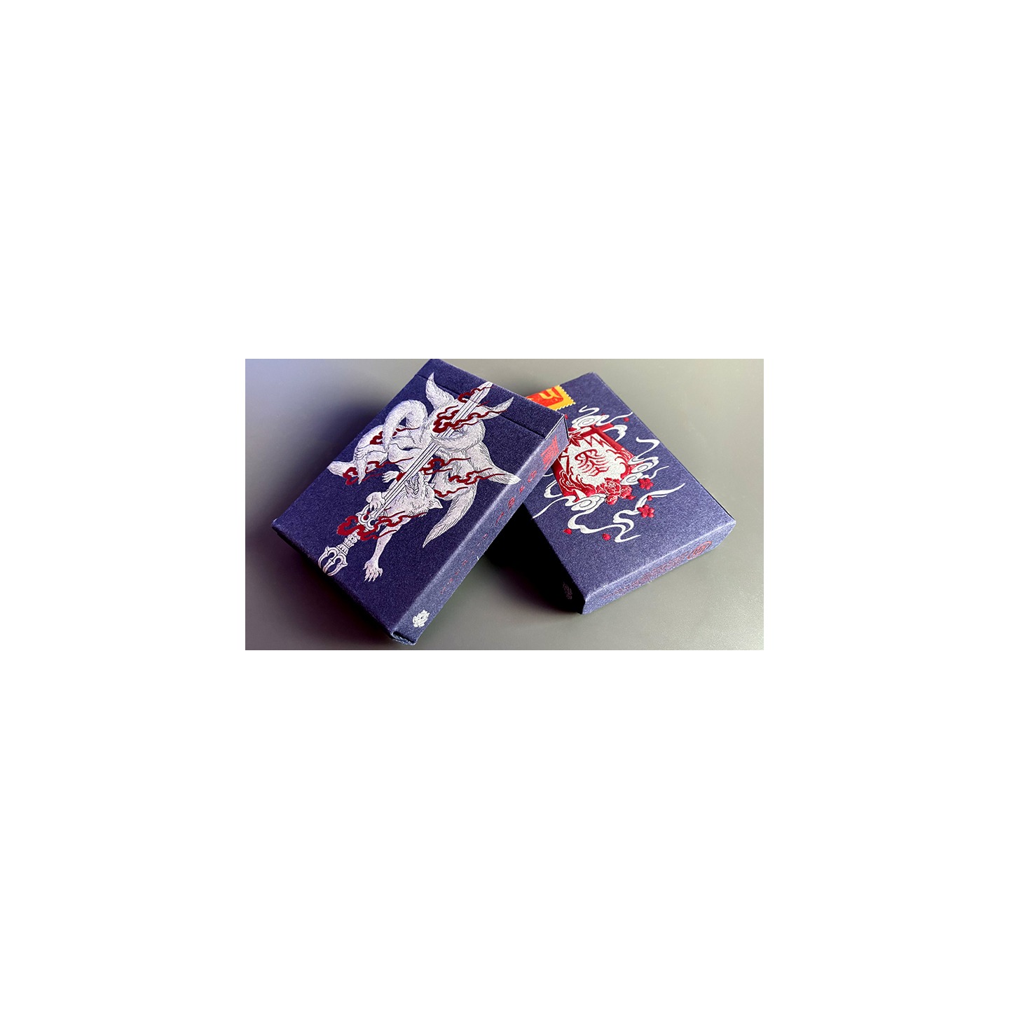 Sumi Kitsune Myth Maker (Blue/Red Craft Letterpressed Tuck) Playing Cards by Card Experiment