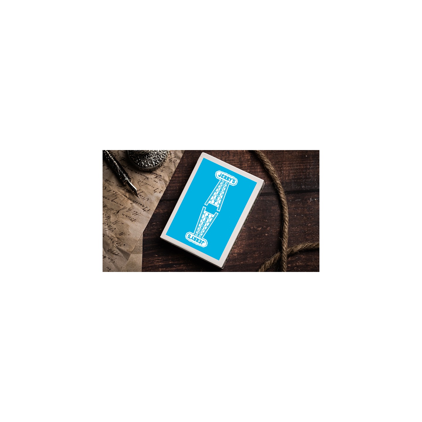 Jerry's Nugget (Icey Blue) Marked Monotone Playing Cards