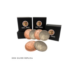 Replica Morgan Hopping Half (Gimmicks and Online Instructions) by Tango Magic