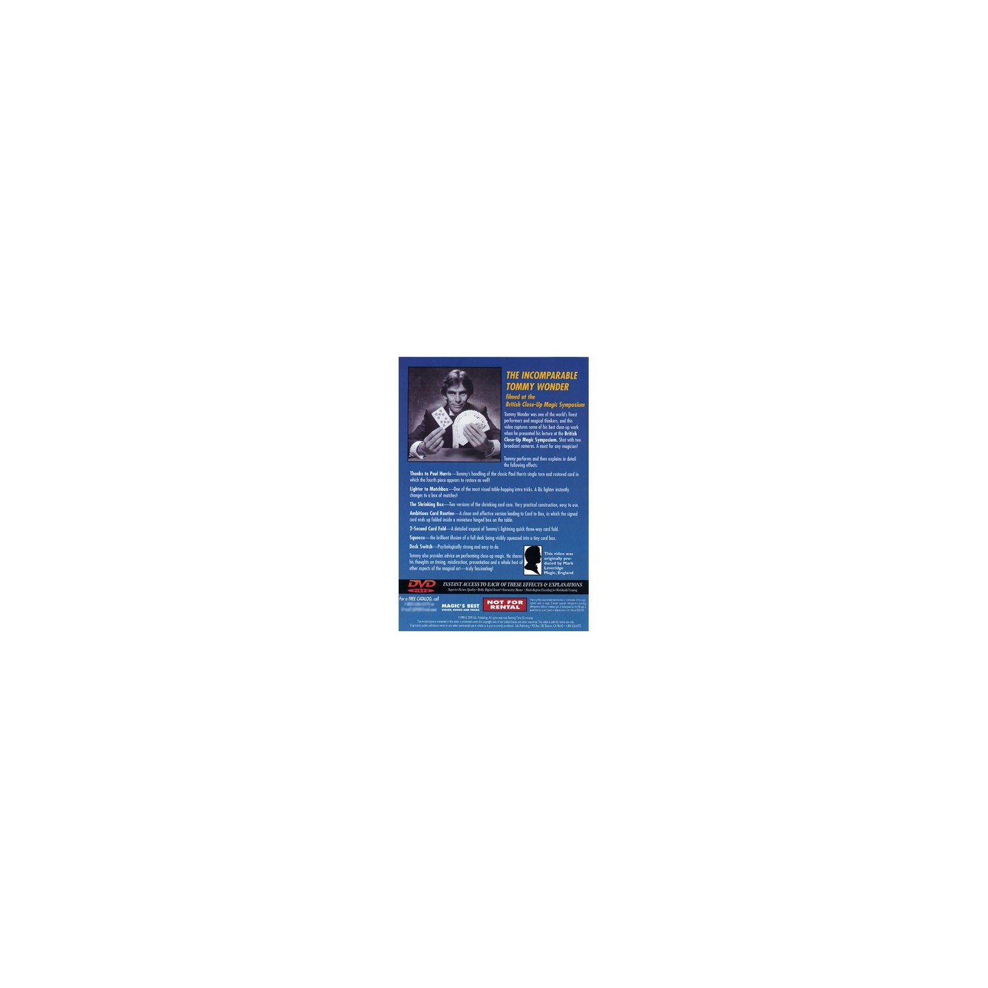 Tommy Wonder at British Close-Up Magic Symposium - DVD