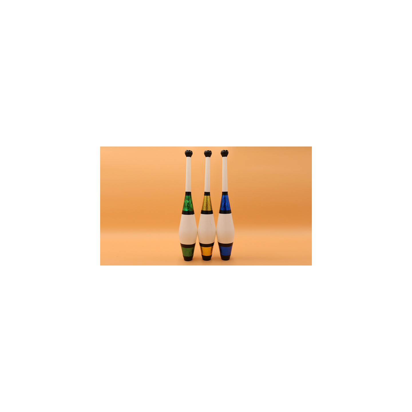 Juggling Set (3 Decorated Clubs) Assorted Colors by Zyko