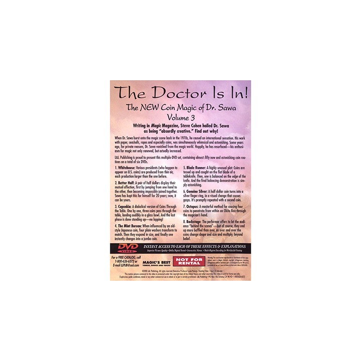 The Doctor Is In - The New Coin Magic of Dr. Sawa Vol 3 - DVD